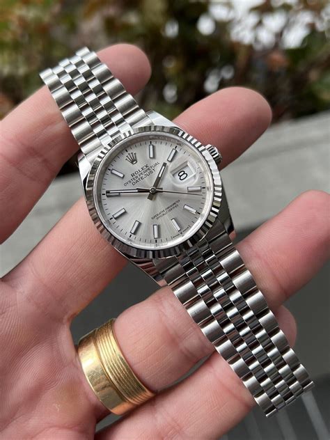 rolex datejust silver dial jubilee|Rolex Datejust with jubilee bracelet.